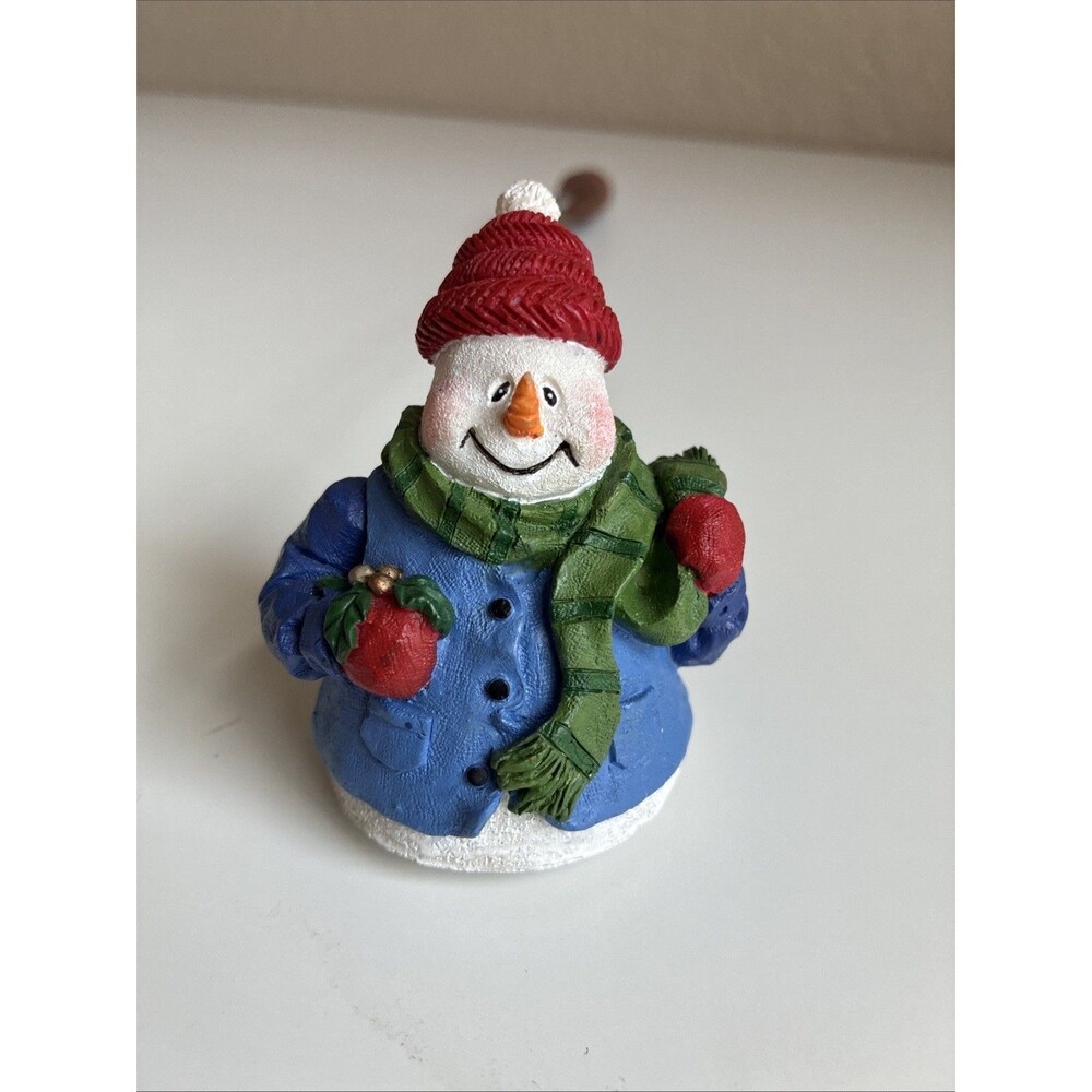 VTG Christmas Candle Snuffer Snowman Bundled Up Winter Colorful Holiday